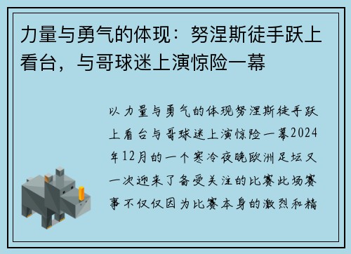 力量与勇气的体现：努涅斯徒手跃上看台，与哥球迷上演惊险一幕